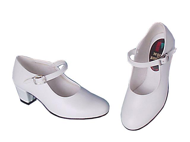 Zapatos baratos baile flamenco color blanco